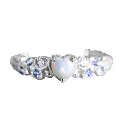 Anello cuore opale a forma di pesca