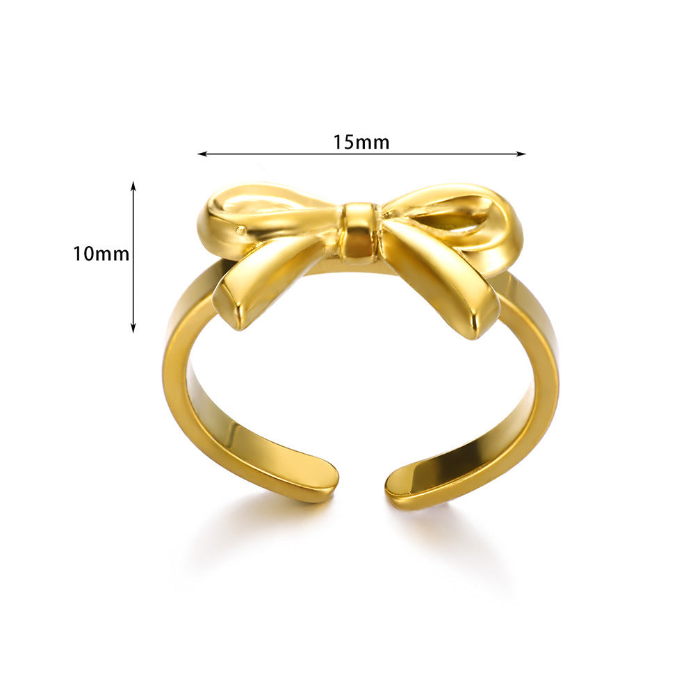 Anello acciaio titanio con fiocco