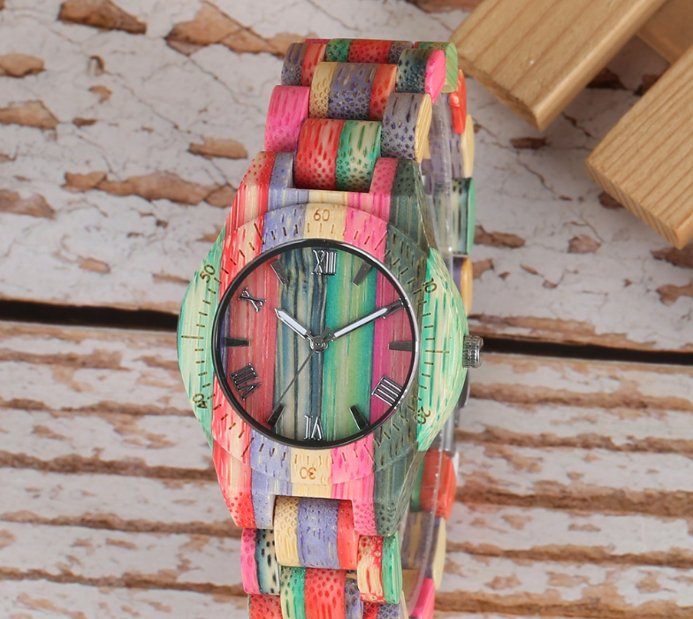 Orologio coppia legno bambù