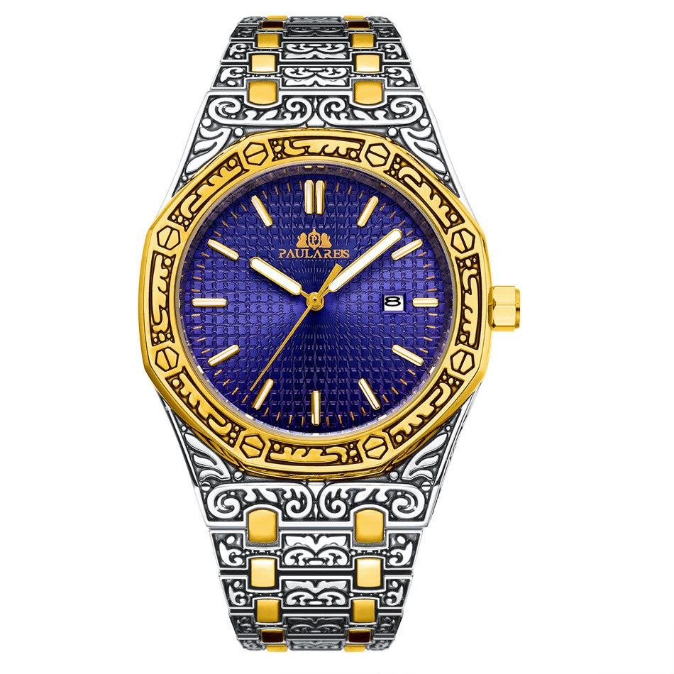 Orologio con calendario da uomo quercia