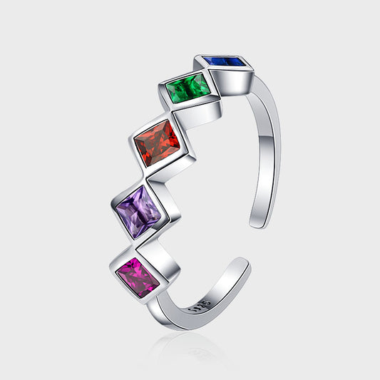Anello arcobaleno geometrico