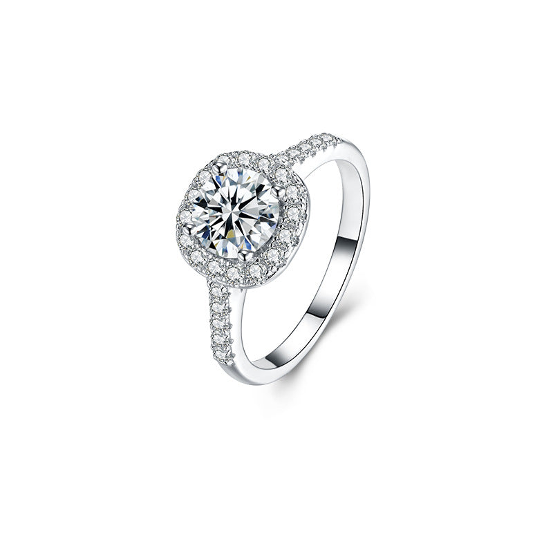 Anello argento moissanite cubica
