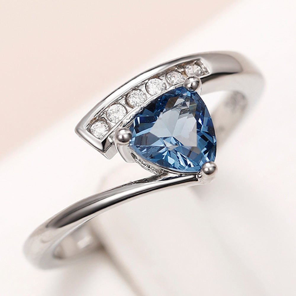 Anello zircone blu nero
