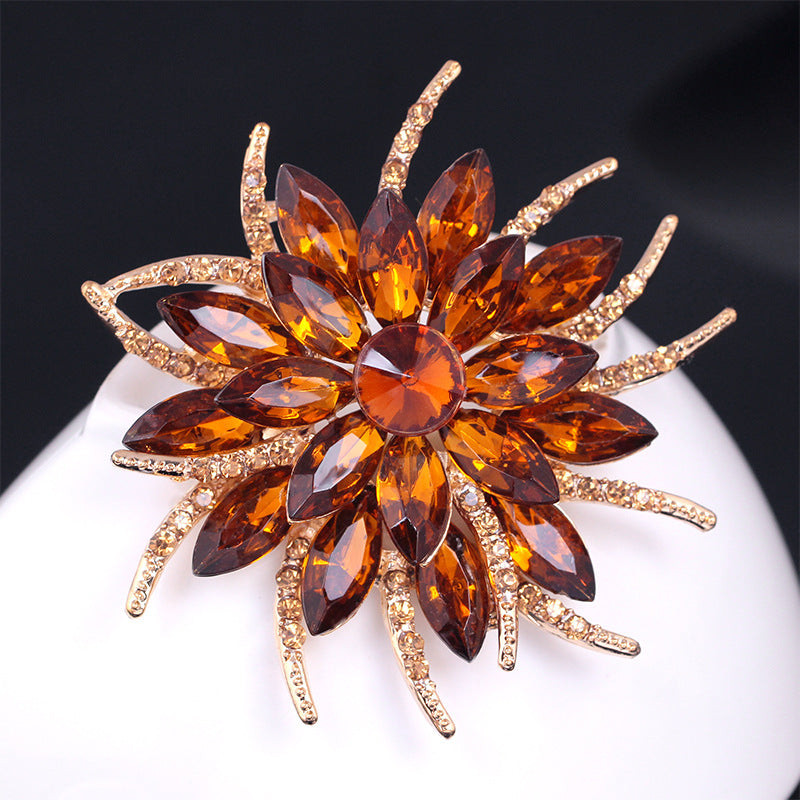 Spilla fiore cristallo vintage