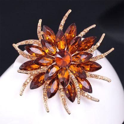 Spilla fiore cristallo vintage