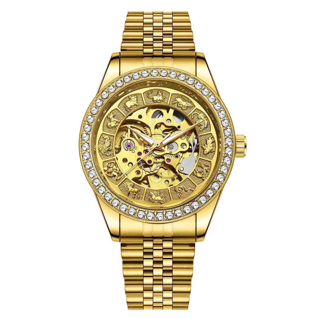 Orologio meccanico automatico impermeabile da uomo