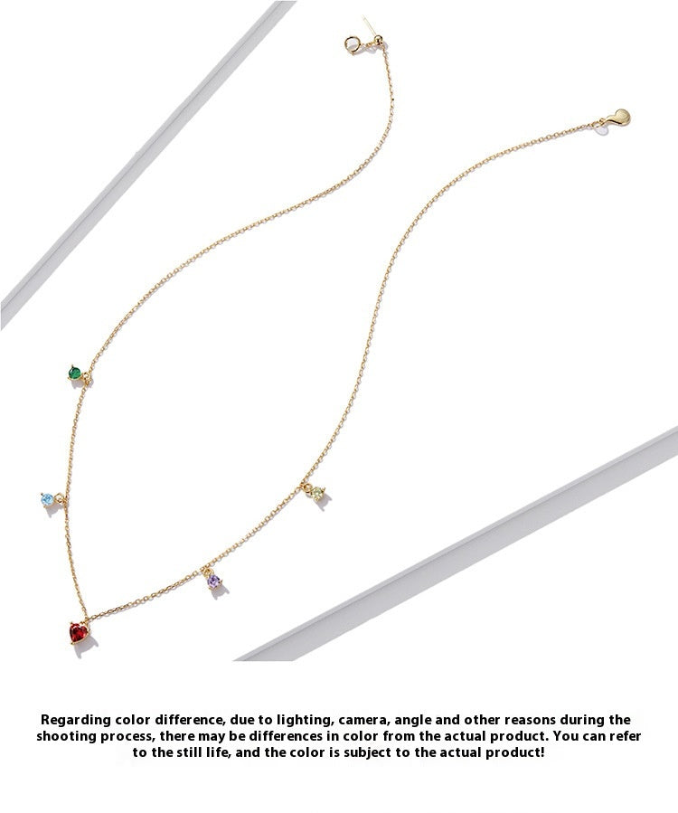 Collana zirconi colorati argento