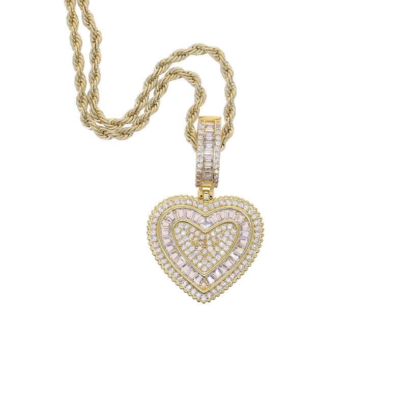Pendente cuore zircone