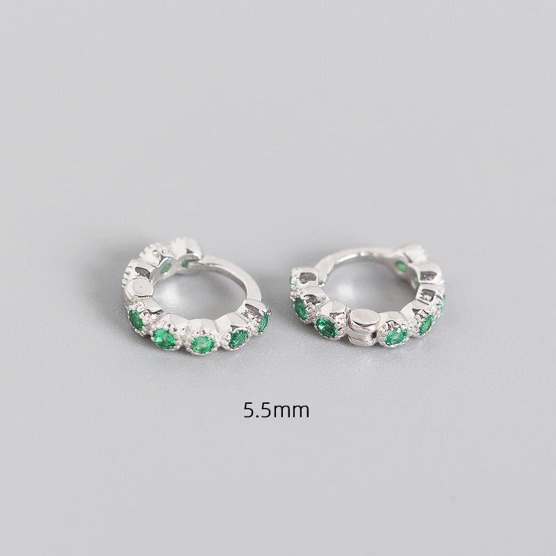 Orecchini argento geometrici diamanti intarsiati