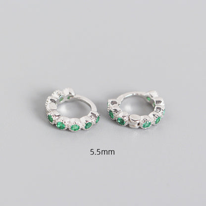 Orecchini argento geometrici diamanti intarsiati