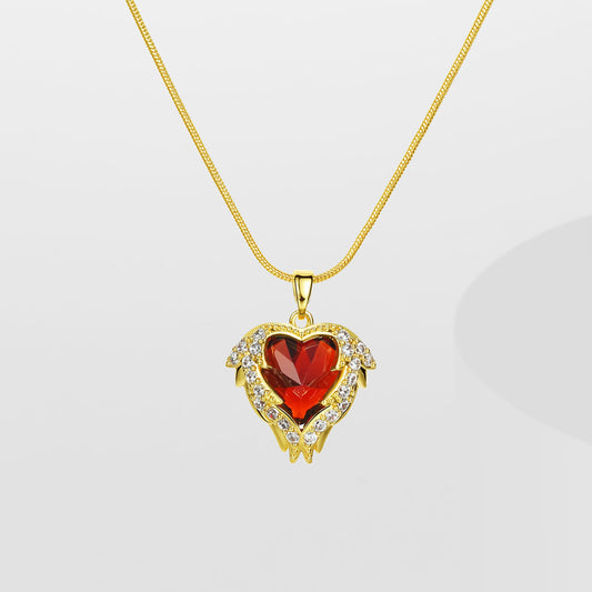 Collana cuore zirconi geometrica