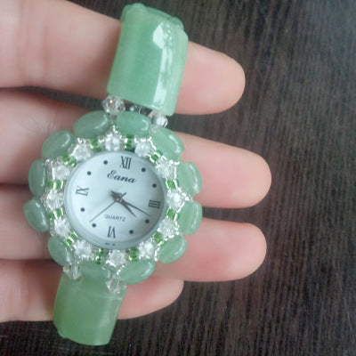 Orologio perle giada naturale