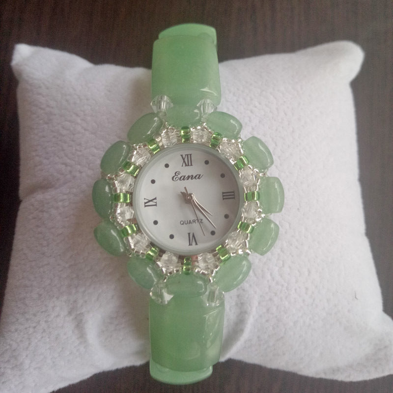 Orologio perle giada naturale
