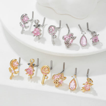 Piercing naso geometrico zircone