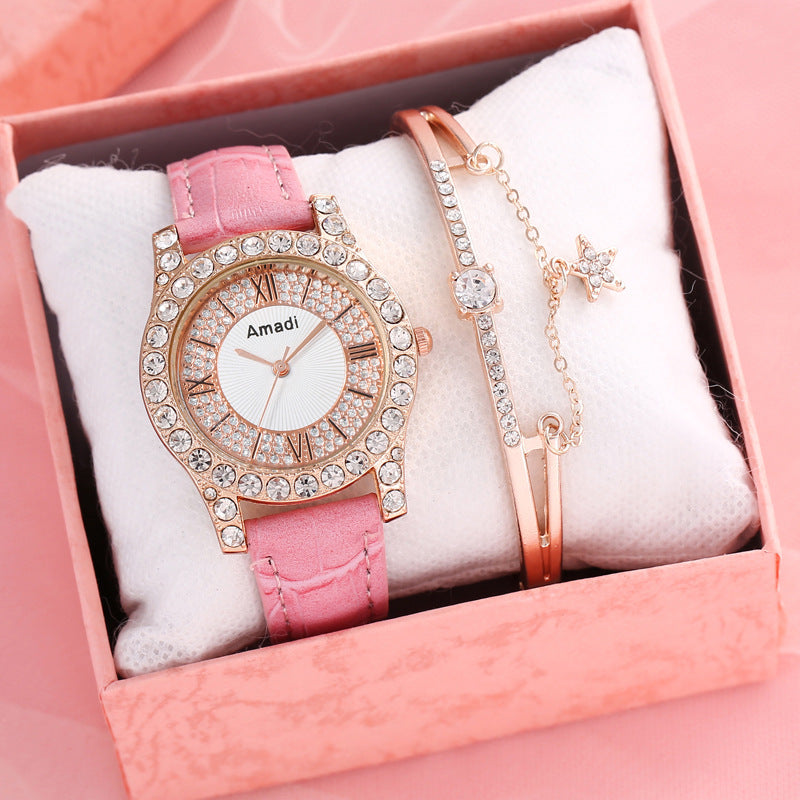 Orologio da donna con diamanti e numeri romani