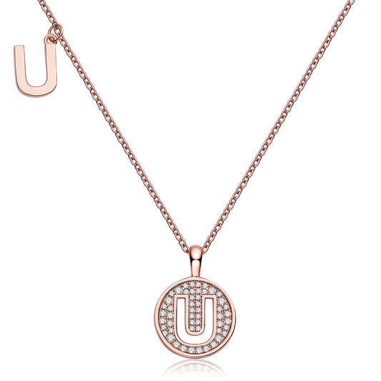 Collana lettera U moissanite