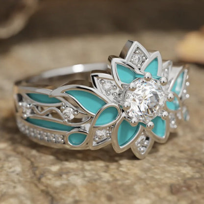 Anello Fiore Goccia di Smalto