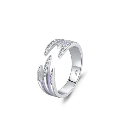 Anello argento smaltato aperto