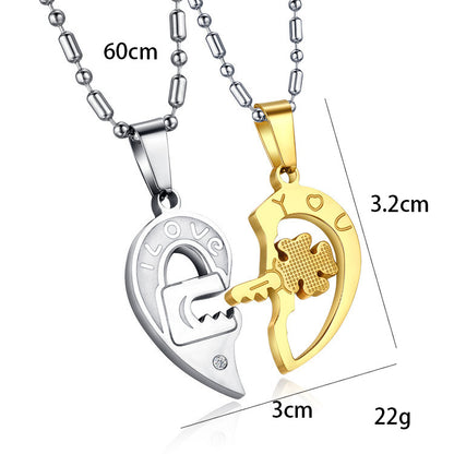 Collana coppia chiave puzzle