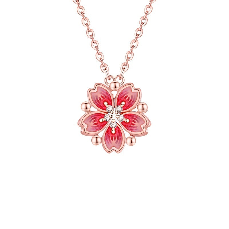 Collana floreale argento minimalista da donna