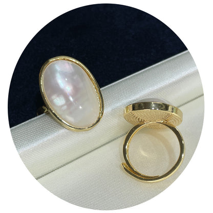 Anello perla Mabe blu