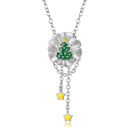 Collana albero di Natale argento