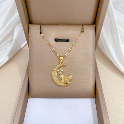 Collana farfalla luna zircone