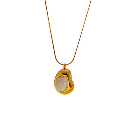 Collana opale bianco acciaio