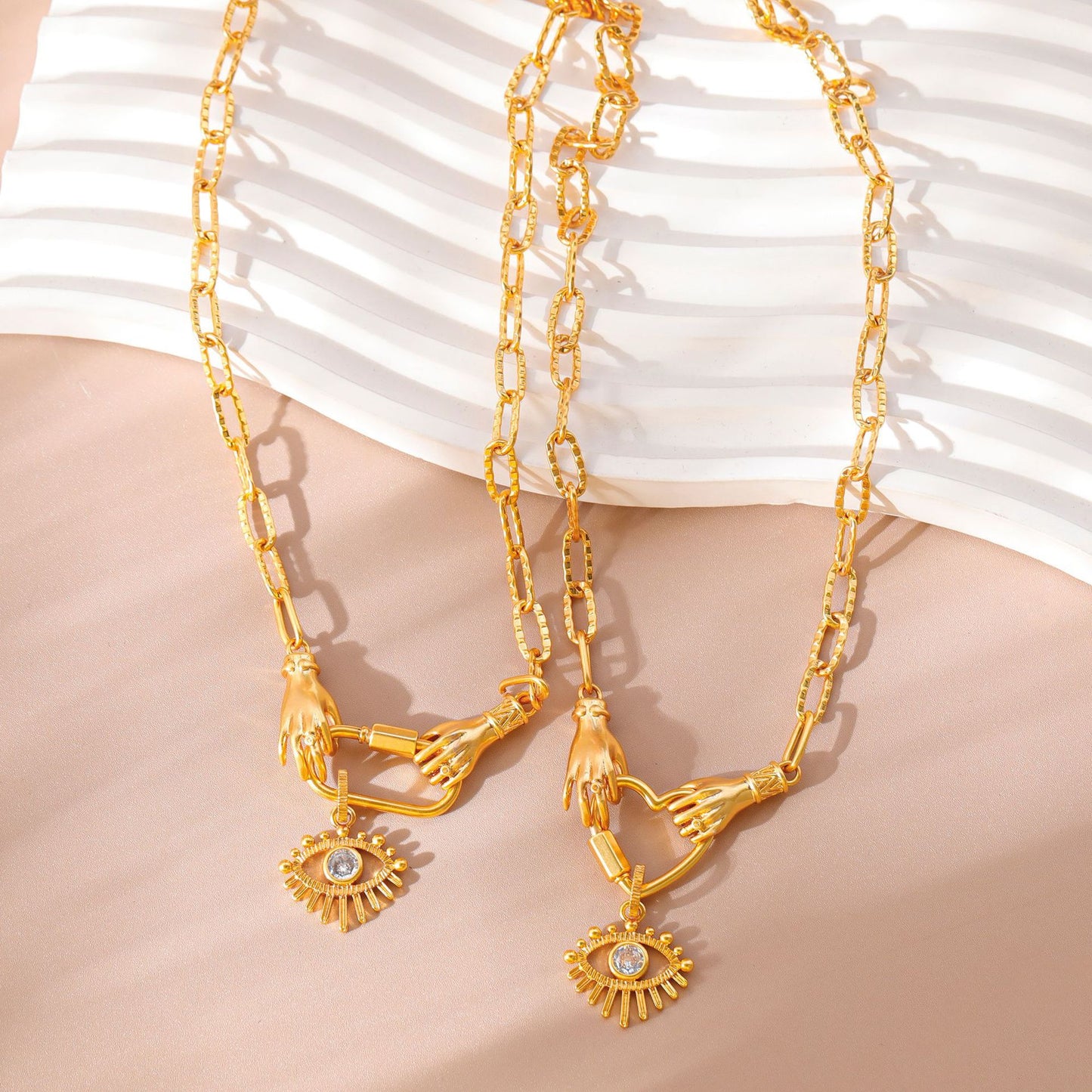 Collana occhio del male zirconi oro