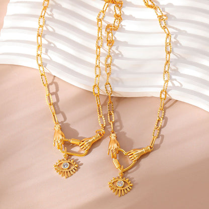 Collana occhio del male zirconi oro