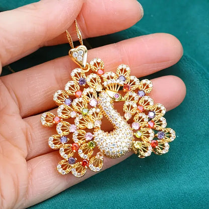 Collana pendente pavone
