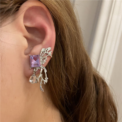 Orecchini farfalla diamante viola