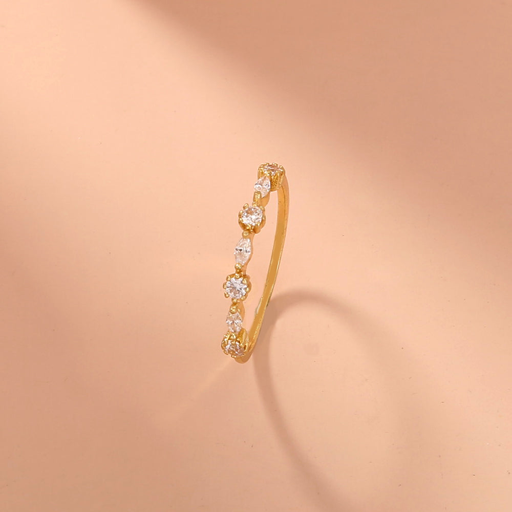 Anello zirconi in ottone