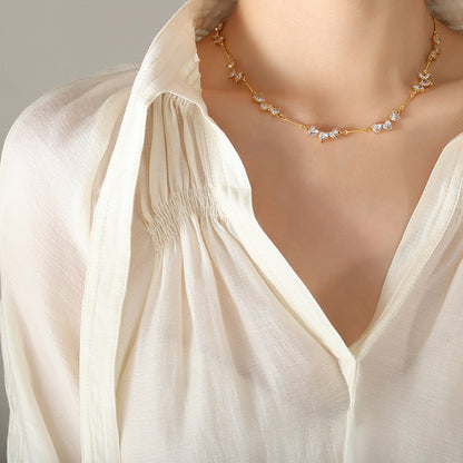 Collana Cuore Zircone Placcato Oro