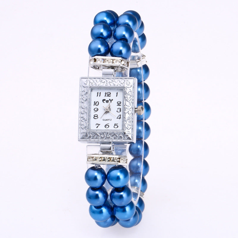 Orologio rettangolare perle
