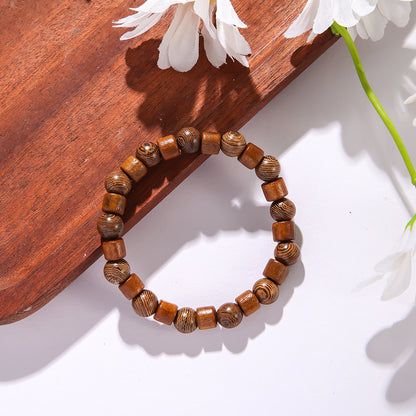 Bracciale perle legno etnico