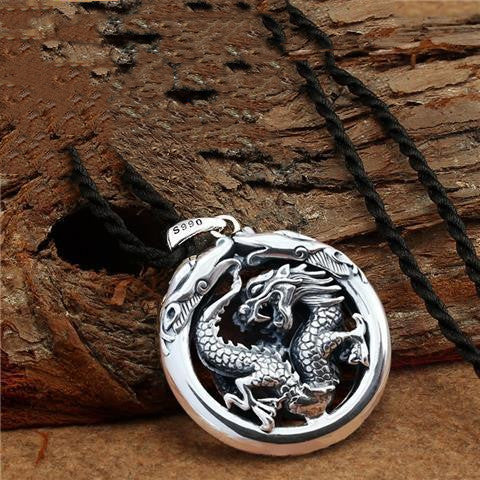 Collana drago argento retrò