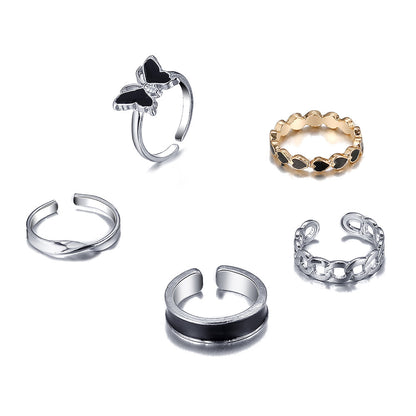 Set 5 Anelli Farfalla