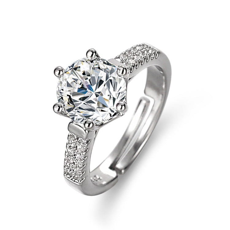 Anello zirconi placcato platino