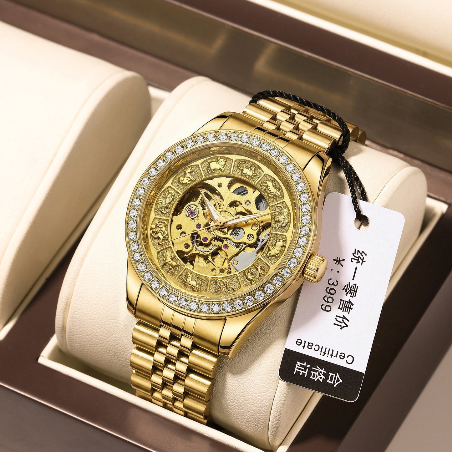 Orologio meccanico automatico impermeabile da uomo