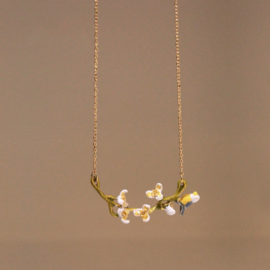 Collana fiore smaltato vintage