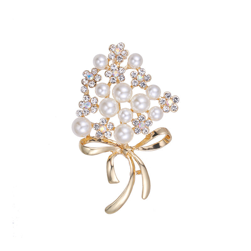 Spilla perla strass