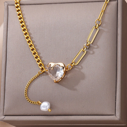 Collana cuore zircone semplice