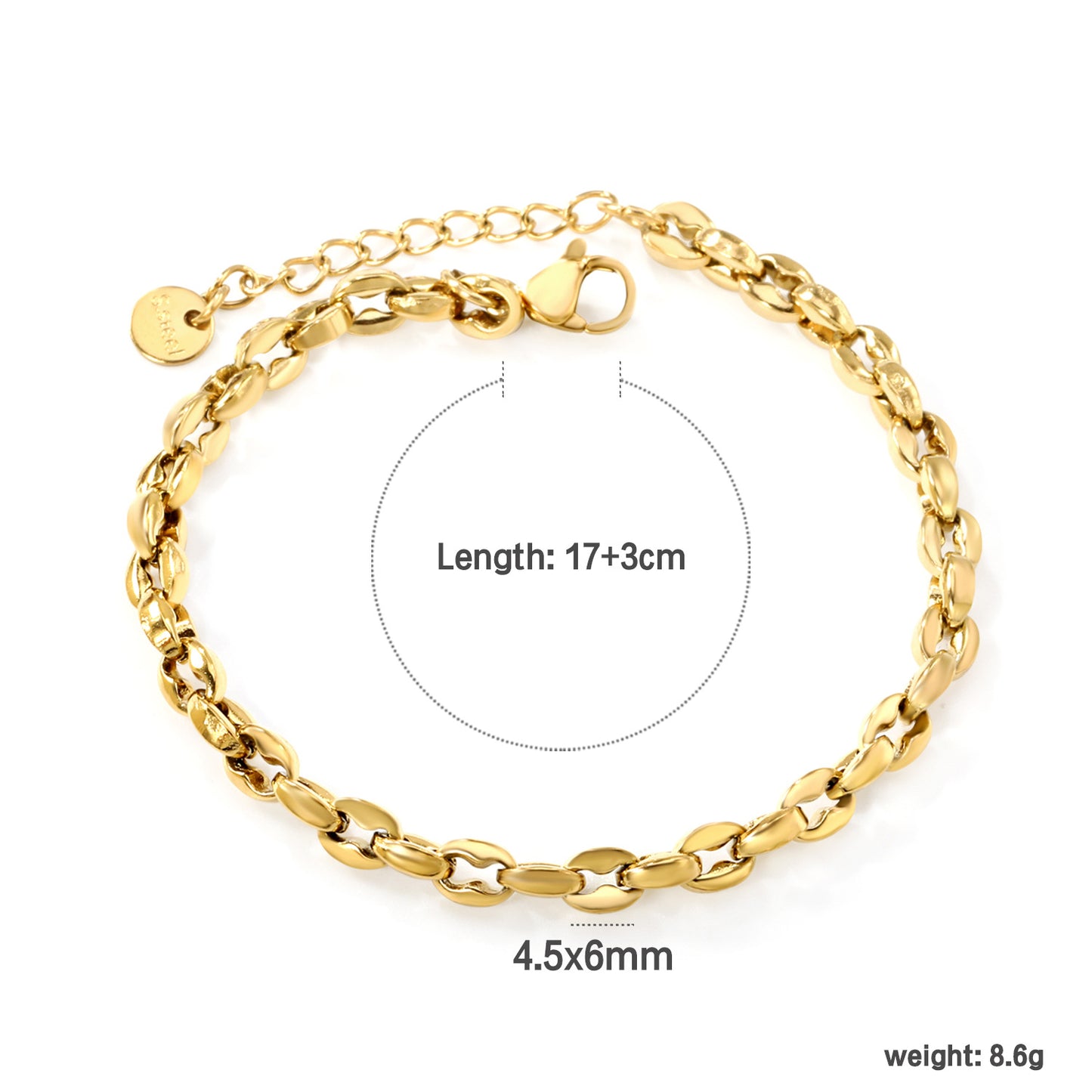 Bracciale ciliegia placcato oro