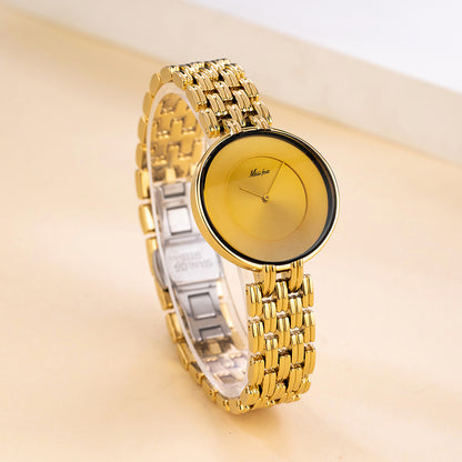 Orologio al quarzo quadrante oro e nero