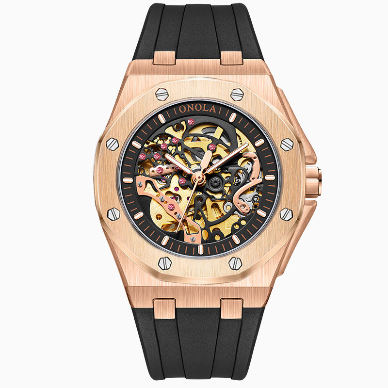 Orologio automatico da uomo con cinturino silicone