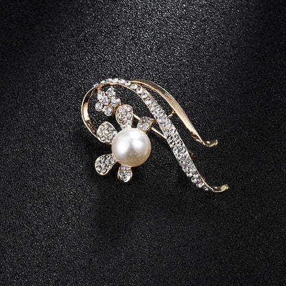 Spilla perla strass