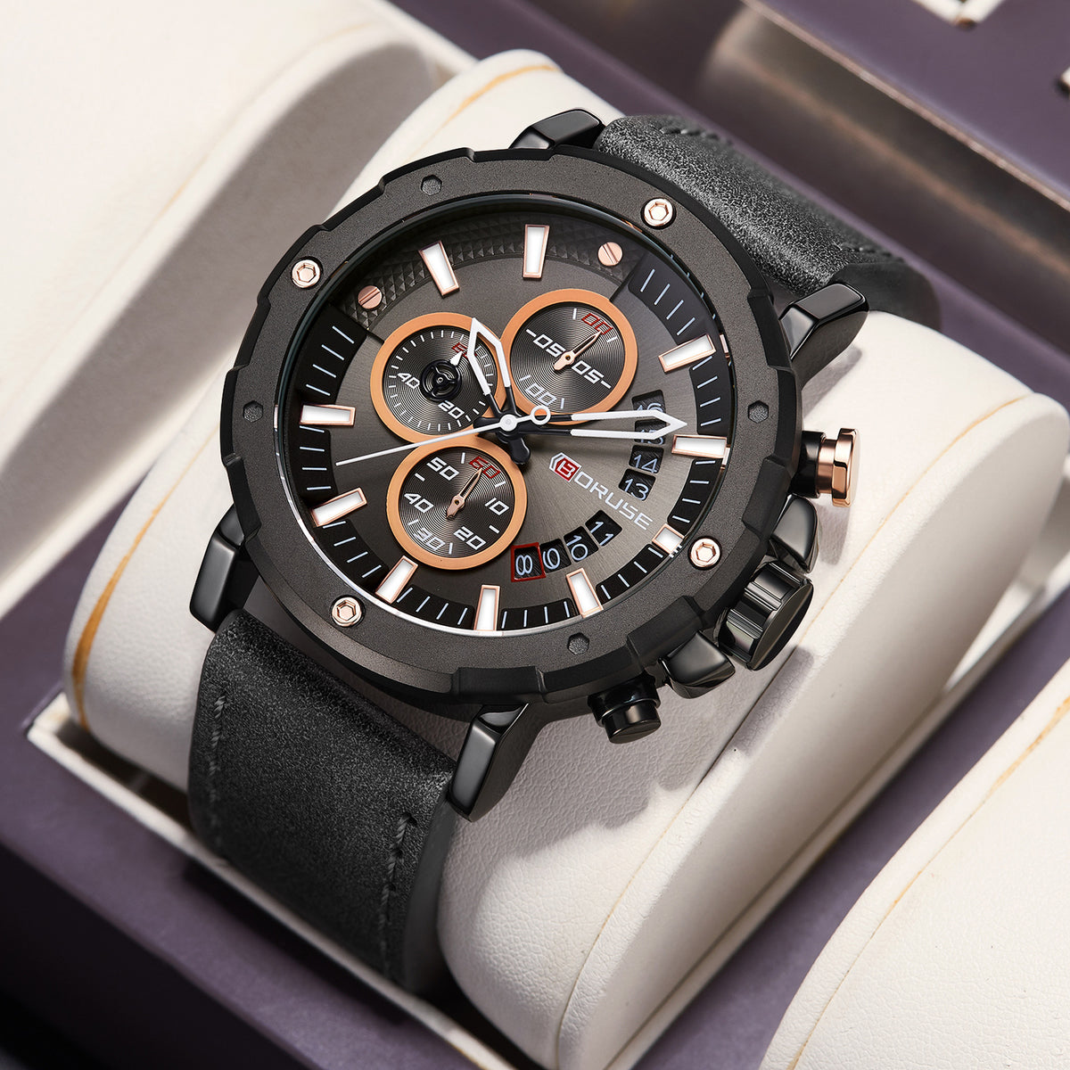 Orologio quarzo pelle impermeabile
