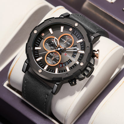 Orologio quarzo pelle impermeabile