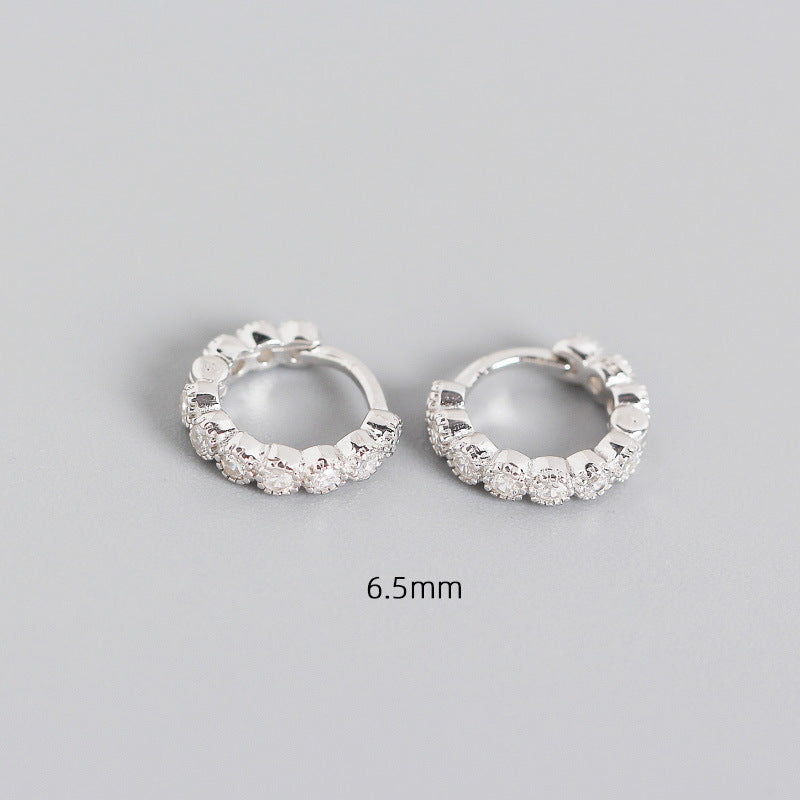 Orecchini argento geometrici diamanti intarsiati
